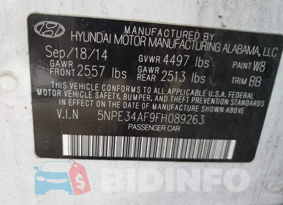 5NPE34AF9FH089263 Photo# 12