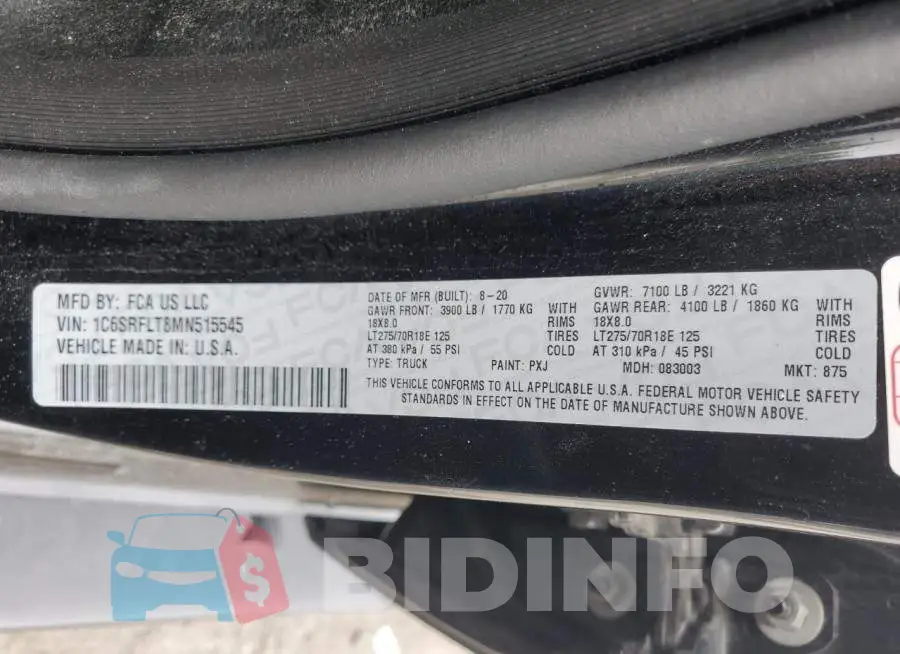 1C6SRFLT8MN515545 Photo# 12