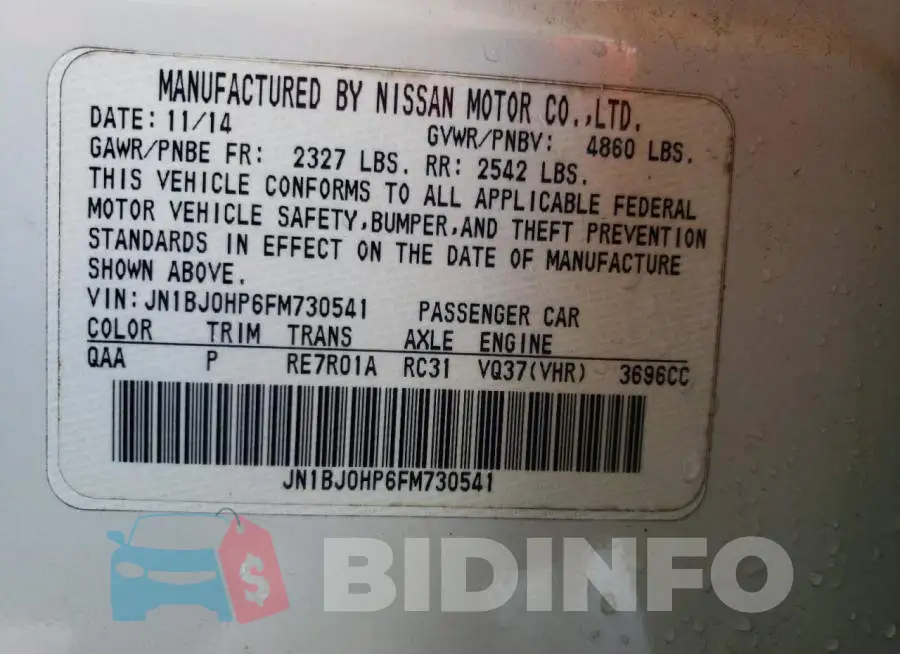 JN1BJ0HP6FM730541 Photo# 14