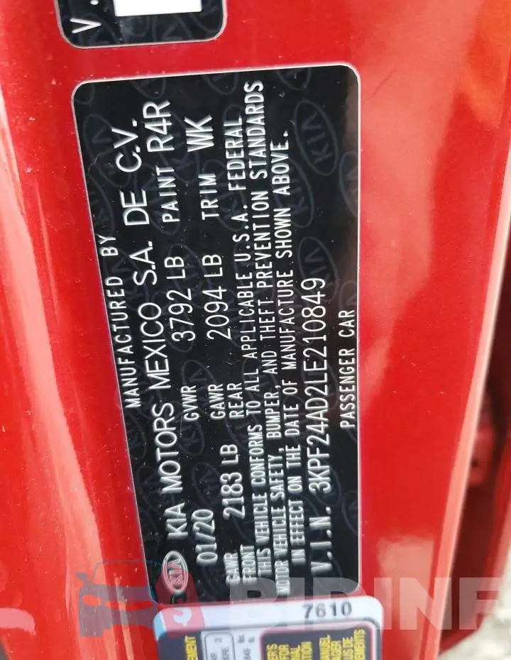 3KPF24AD2LE210849 Photo# 12