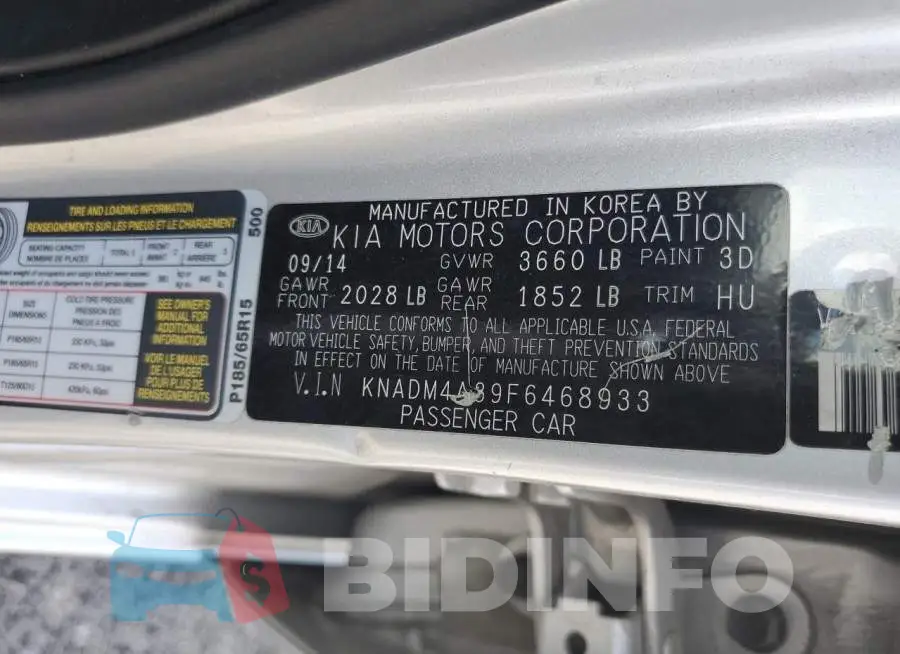 KNADM4A39F6468933 Photo# 12