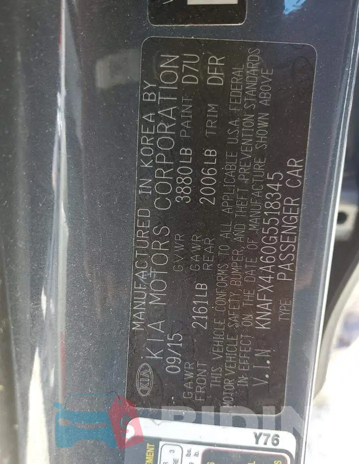KNAFX4A60G5518345 Photo# 13