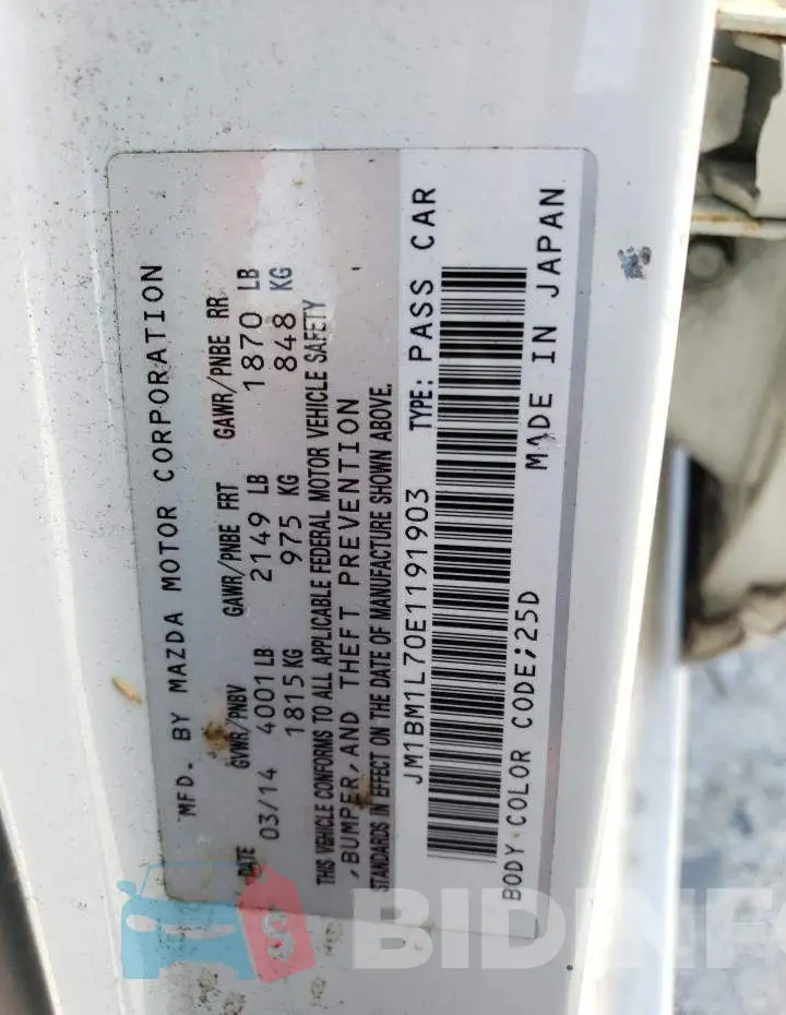 JM1BM1L70E1191903 Photo# 13