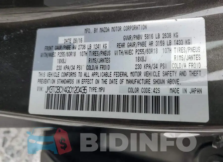 JM3TCBCY4G0120435 Photo# 13