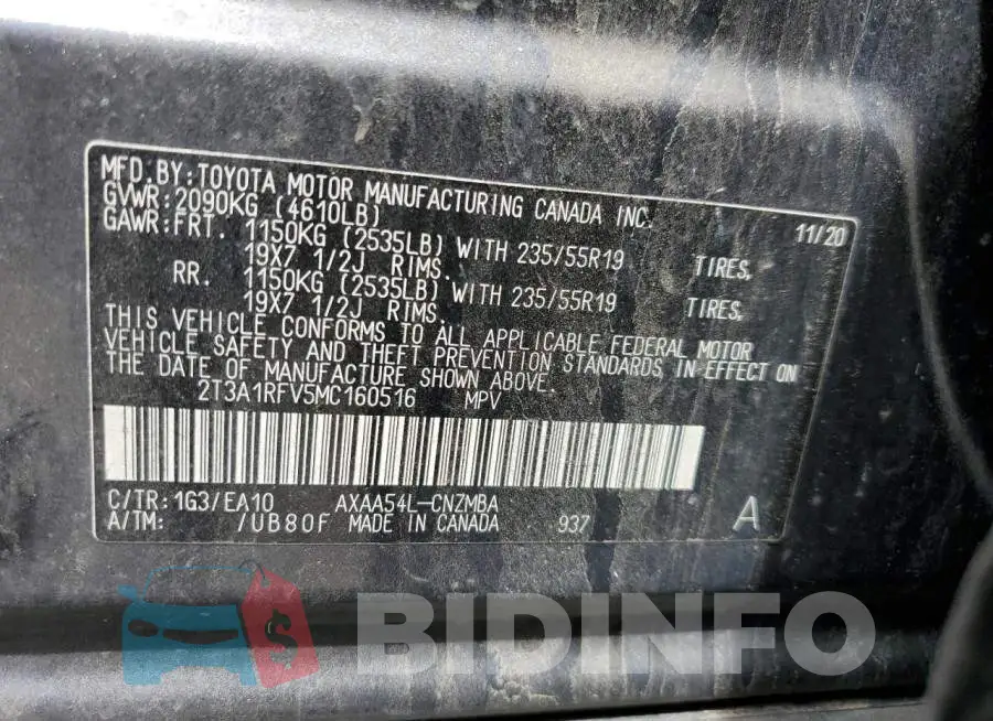 2T3A1RFV5MC160516 Photo# 13