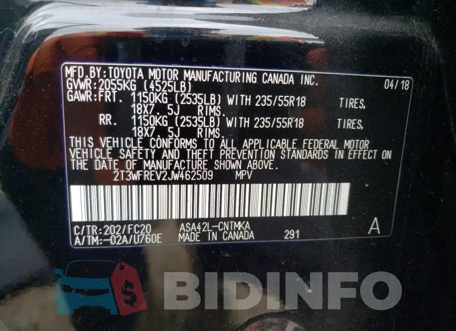 2T3WFREV2JW462509 Photo# 13
