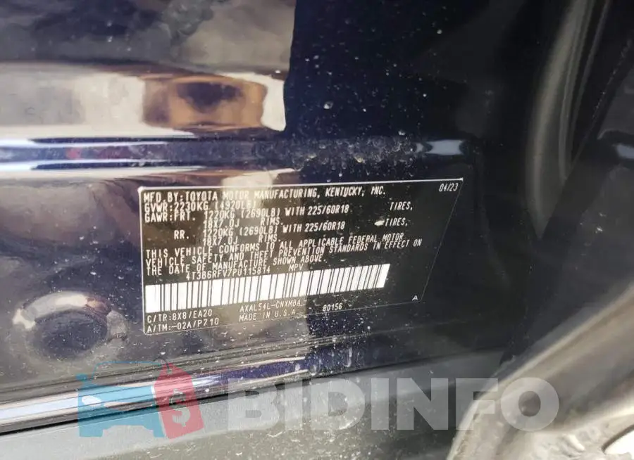 4T3B6RFV7PU115814 Photo# 12