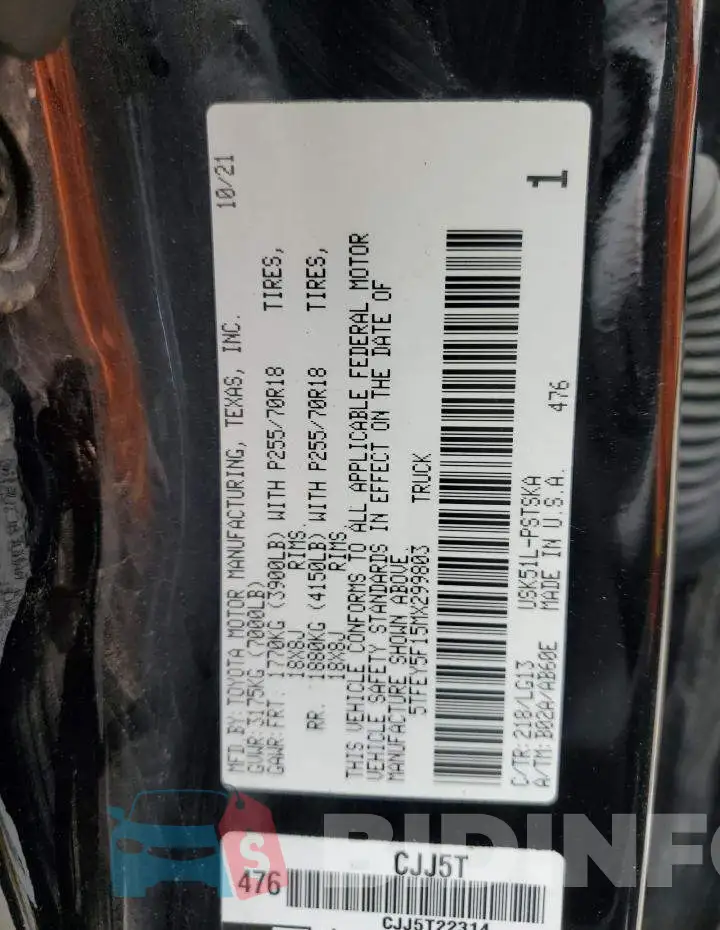 5TFEY5F15MX299803 Photo# 12