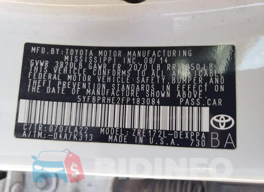 5YFBPRHE2FP183084 Photo# 12