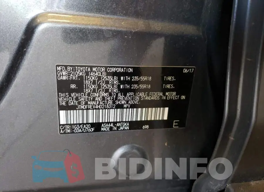 JTMDFREV4HD218312 Photo# 13