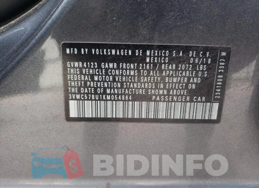 3VWC57BU1KM054864 Photo# 12
