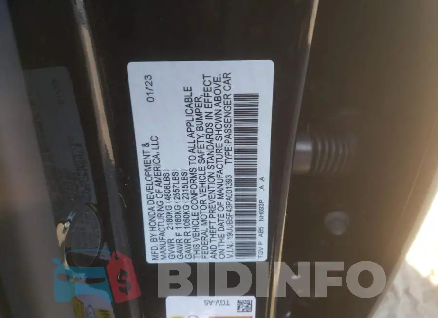 19UUB5F43PA001393 Photo# 12