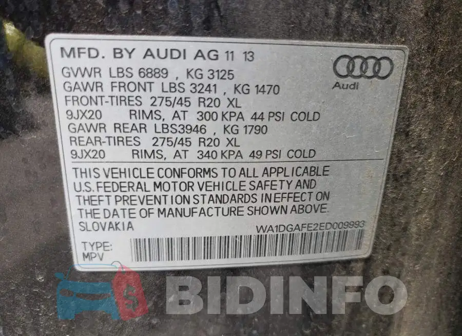 WA1DGAFE2ED009993 Photo# 12