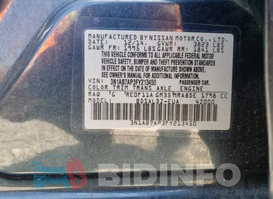 3N1AB7AP3FY213450 Photo# 12