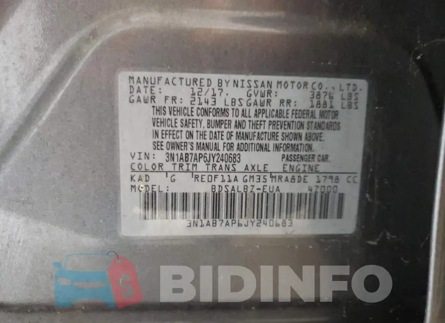 3N1AB7AP6JY240683 Photo# 12