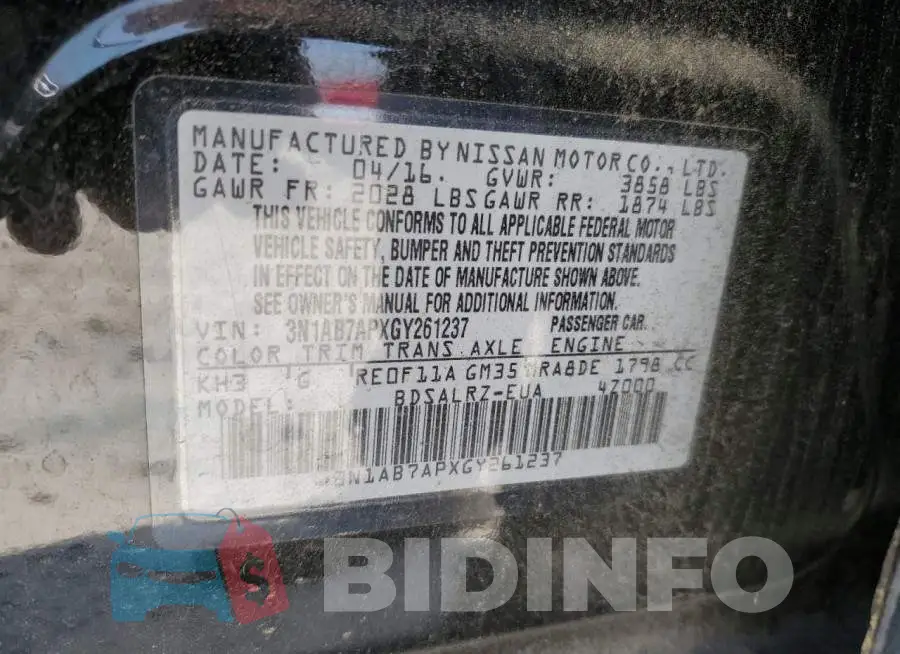 3N1AB7APXGY261237 Photo# 12
