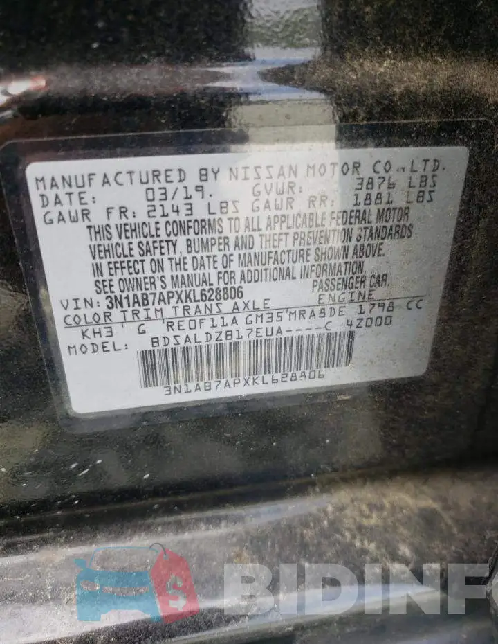 3N1AB7APXKL628806 Photo# 12