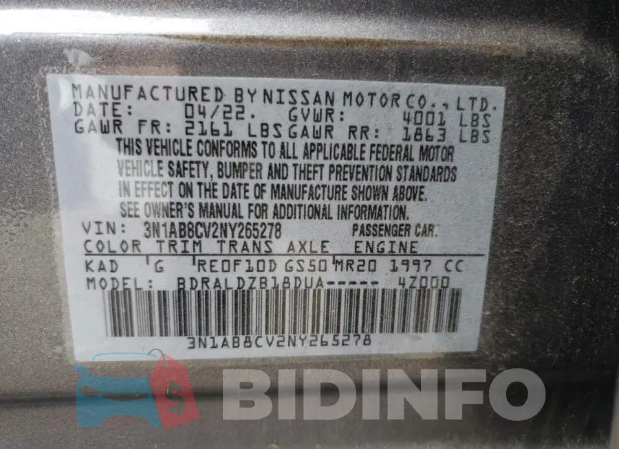 3N1AB8CV2NY265278 Photo# 13