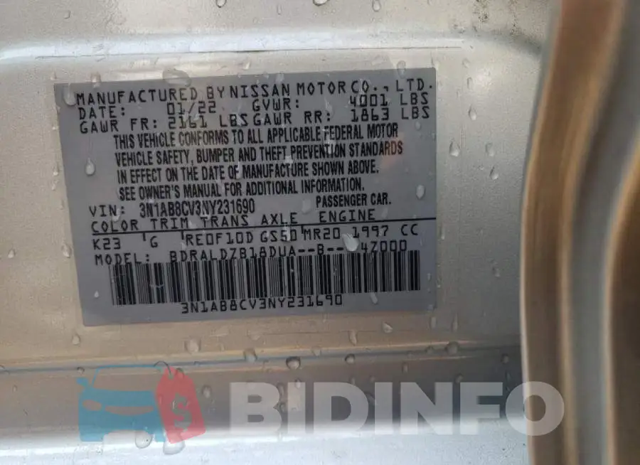 3N1AB8CV3NY231690 Photo# 12