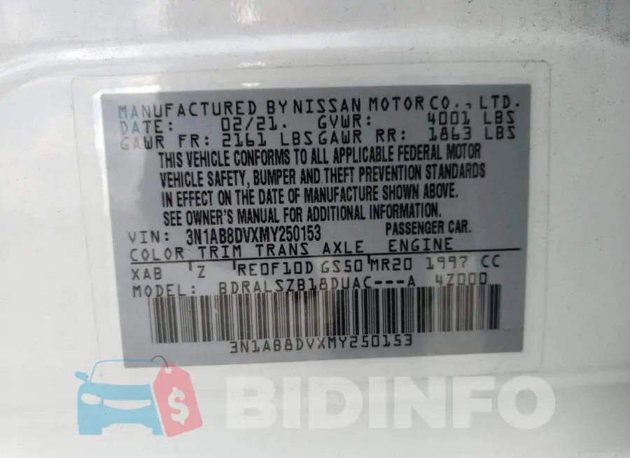 3N1AB8DVXMY250153 Photo# 13