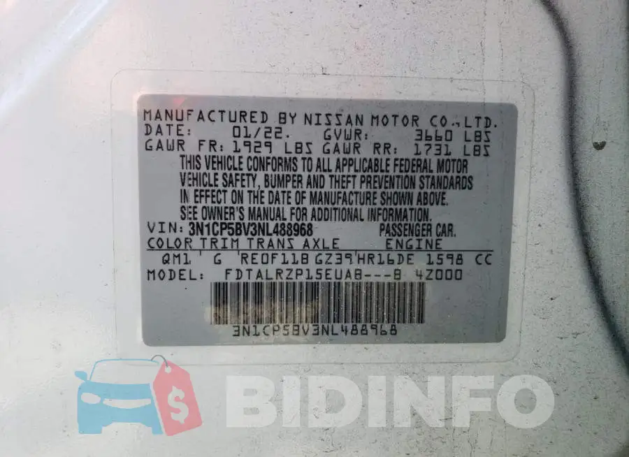 3N1CP5BV3NL488968 Photo# 12