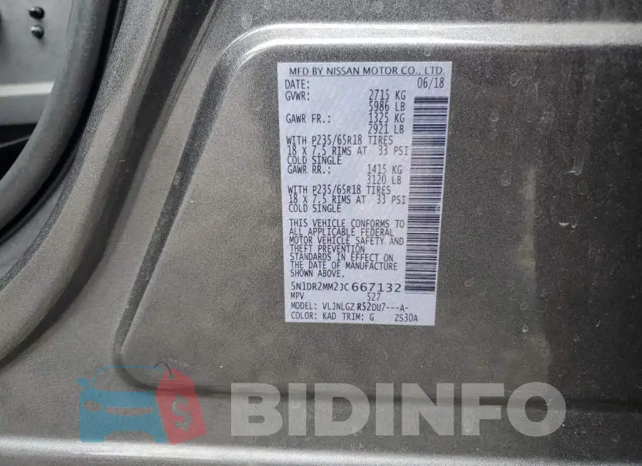 5N1DR2MM2JC667132 Photo# 13