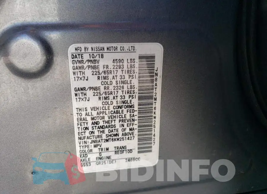 JN8AT2MT6KW251427 Photo# 12