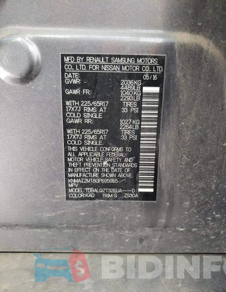 KNMAT2MT8GP695955 Photo# 14