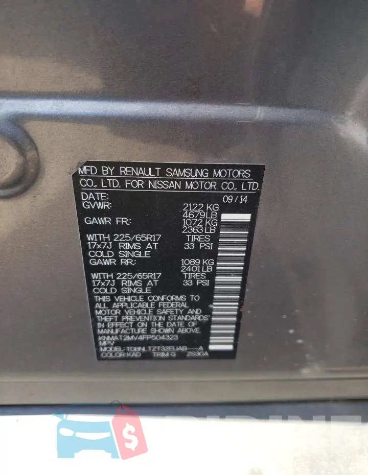 KNMAT2MV4FP504323 Photo# 12