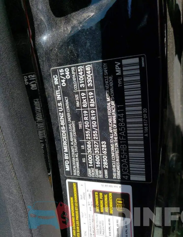 4JGDA5HB1FA584411 Photo# 13