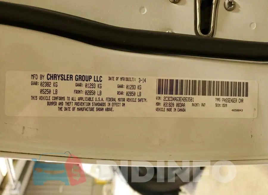 2C3CDXAG3EH263581 Photo# 13