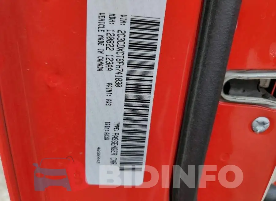 2C3CDXCT6FH741830 Photo# 12