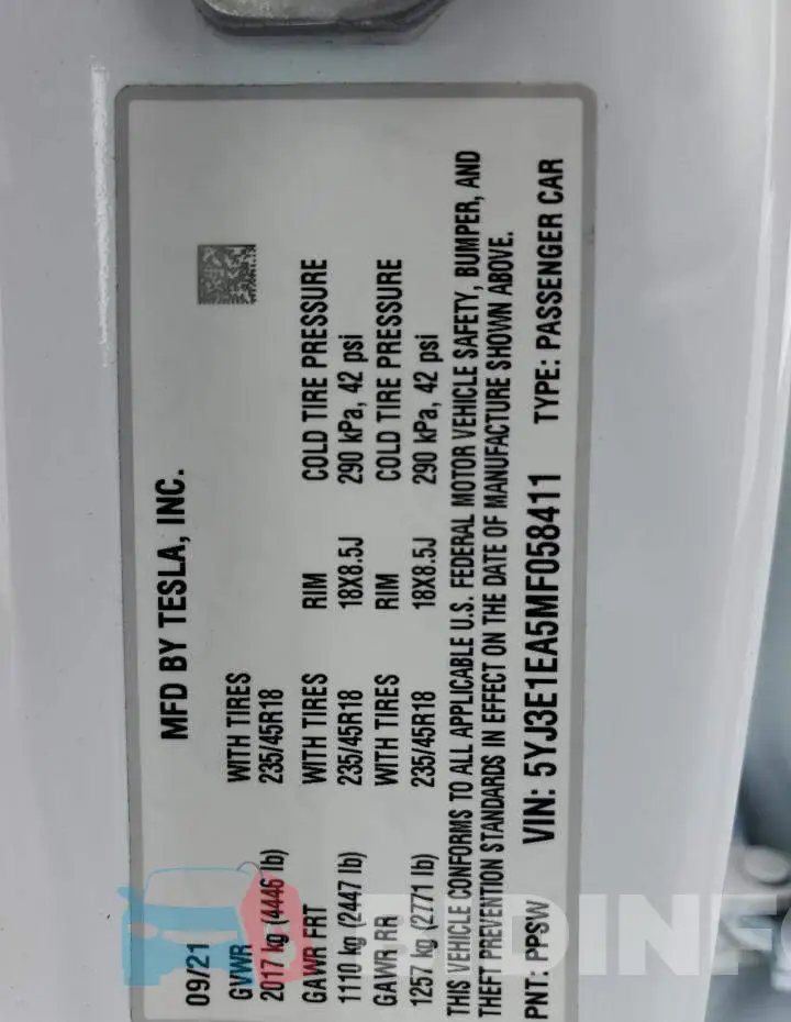 5YJ3E1EA5MF058411 Photo# 12