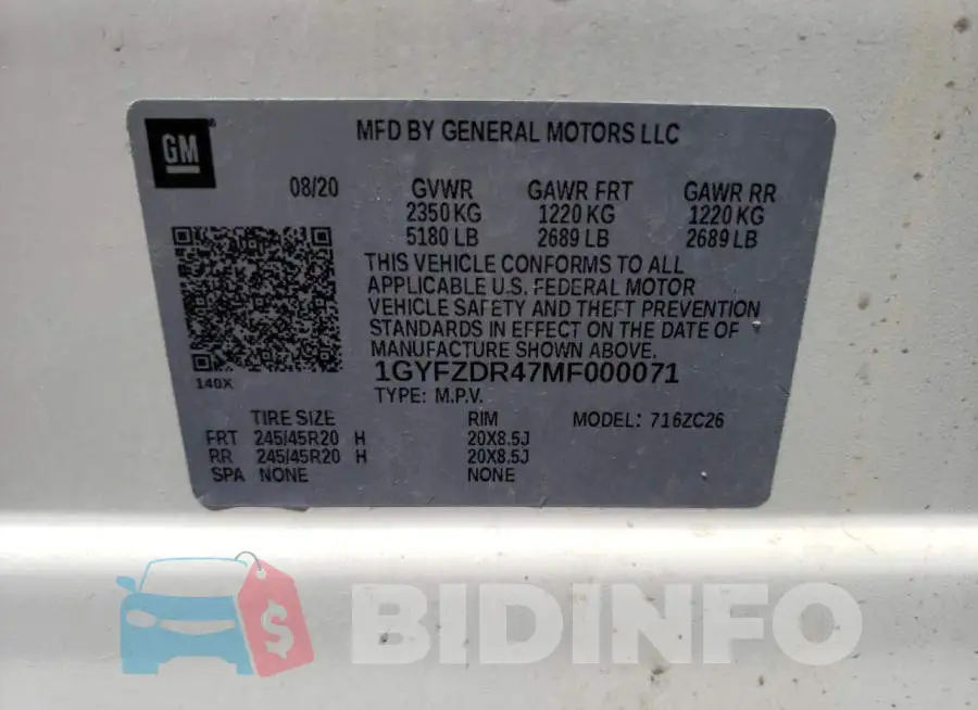1GYFZDR47MF000071 Photo# 13