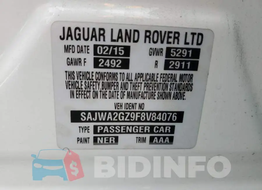 SAJWA2GZ9F8V84076 Photo# 12