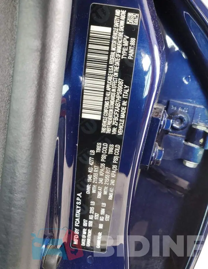 ZFBCFXAB7HP589087 Photo# 13