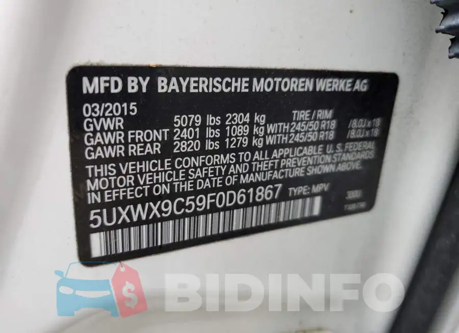 5UXWX9C59F0D61867 Photo# 13