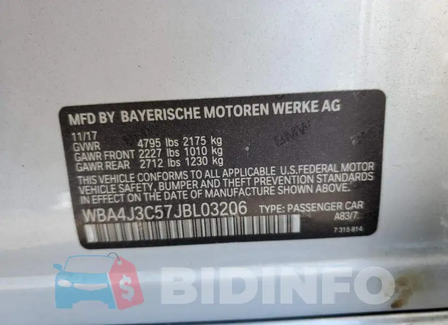 WBA4J3C57JBL03206 Photo# 12