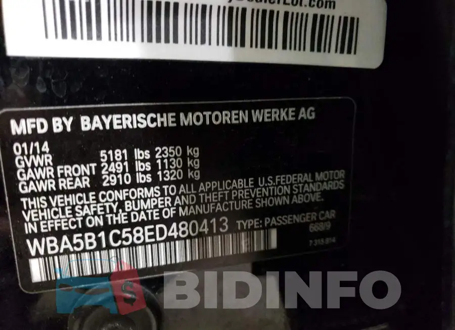 WBA5B1C58ED480413 Photo# 12