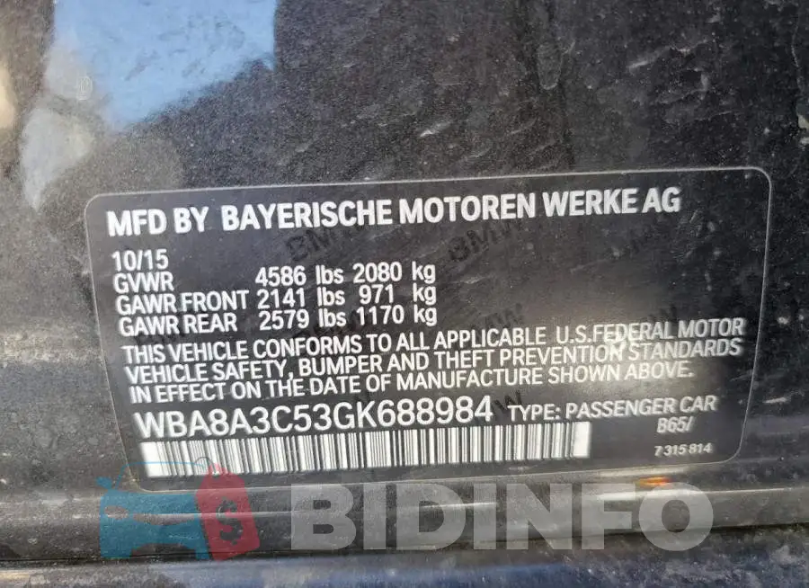 WBA8A3C53GK688984 Photo# 12