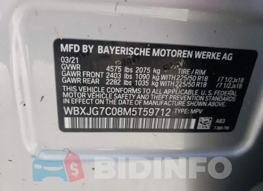 WBXJG7C08M5T59712 Photo# 10