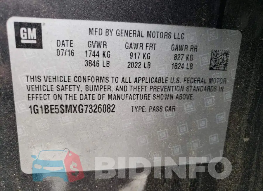 1G1BE5SMXG7326082 Photo# 12