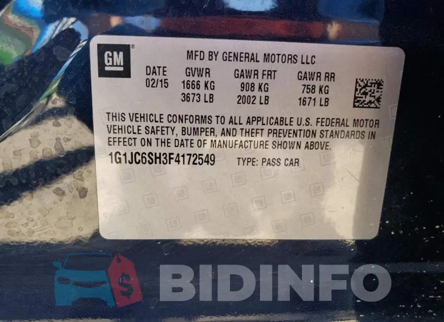 1G1JC6SH3F4172549 Photo# 13