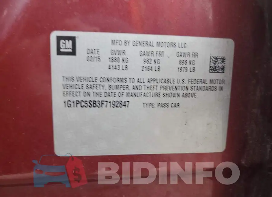 1G1PC5SB3F7192847 Photo# 12