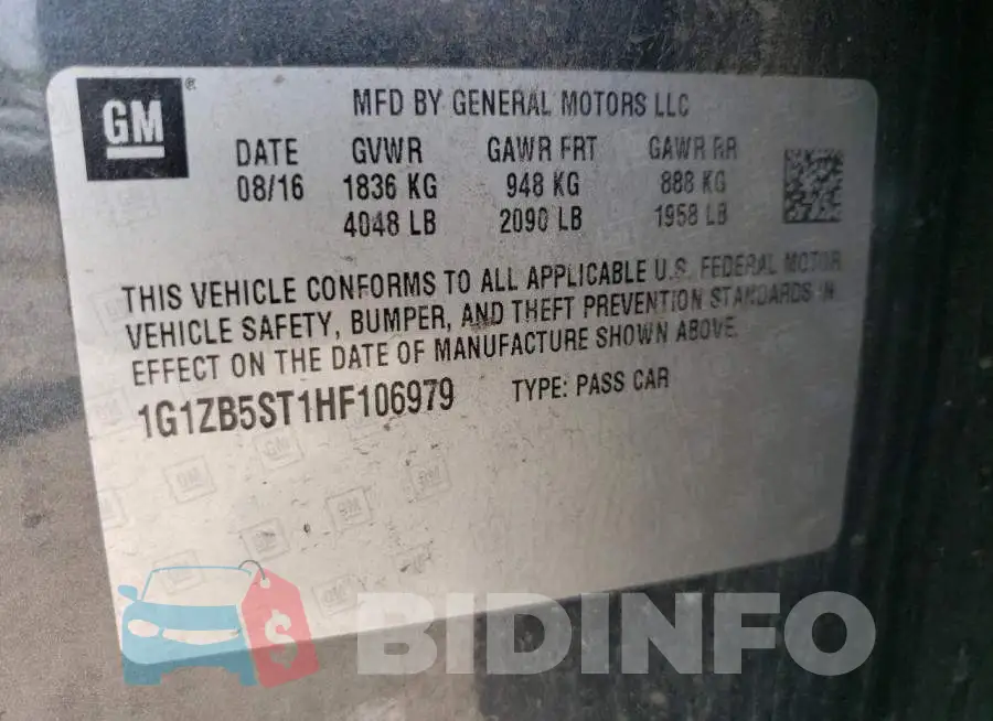 1G1ZB5ST1HF106979 Photo# 12