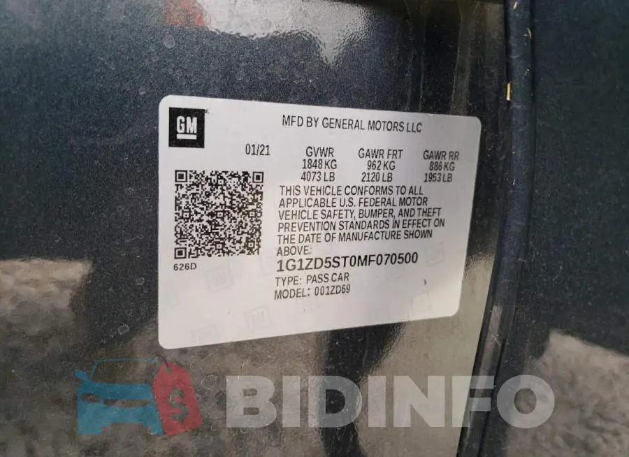 1G1ZD5ST0MF070500 Photo# 12