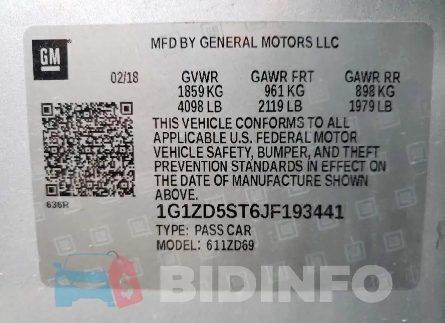 1G1ZD5ST6JF193441 Photo# 12