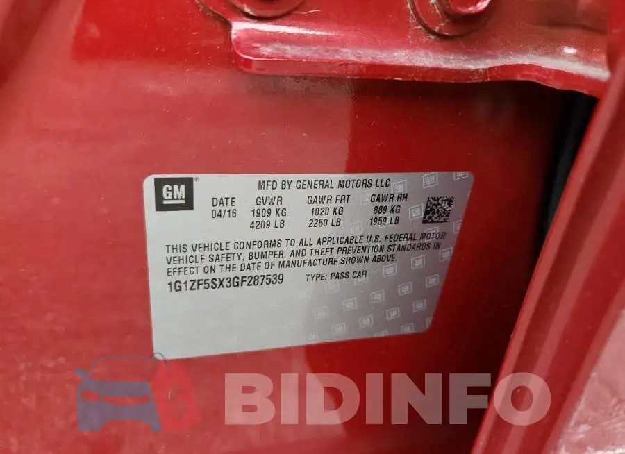 1G1ZF5SX3GF287539 Photo# 12