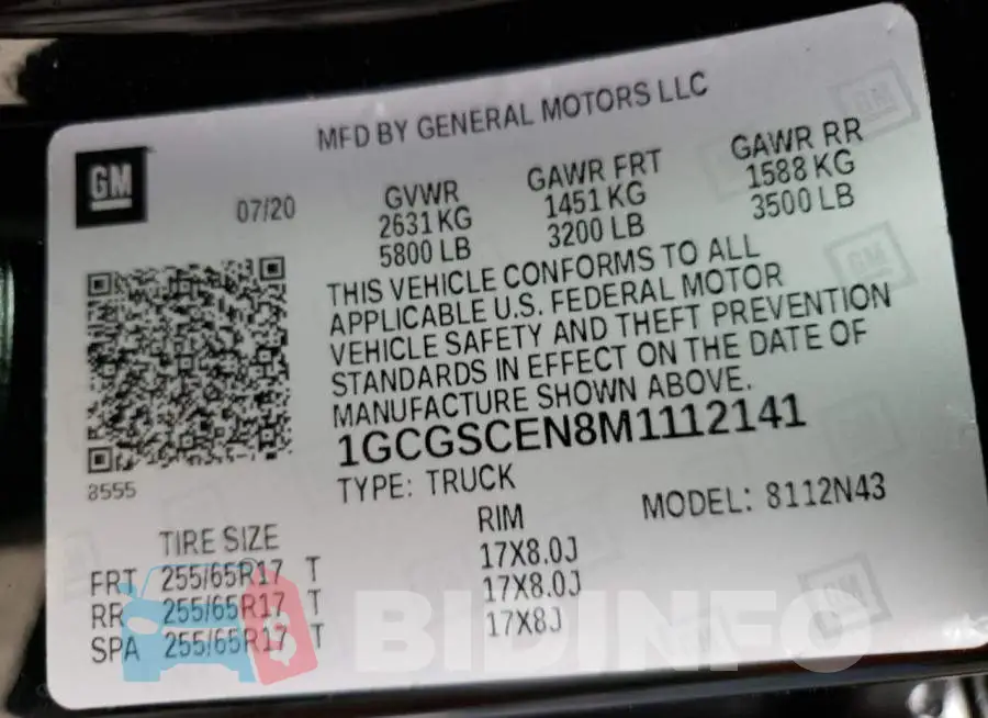 1GCGSCEN8M1112141 Photo# 13