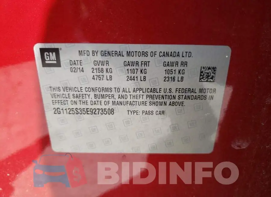 2G1125S35E9273508 Photo# 12